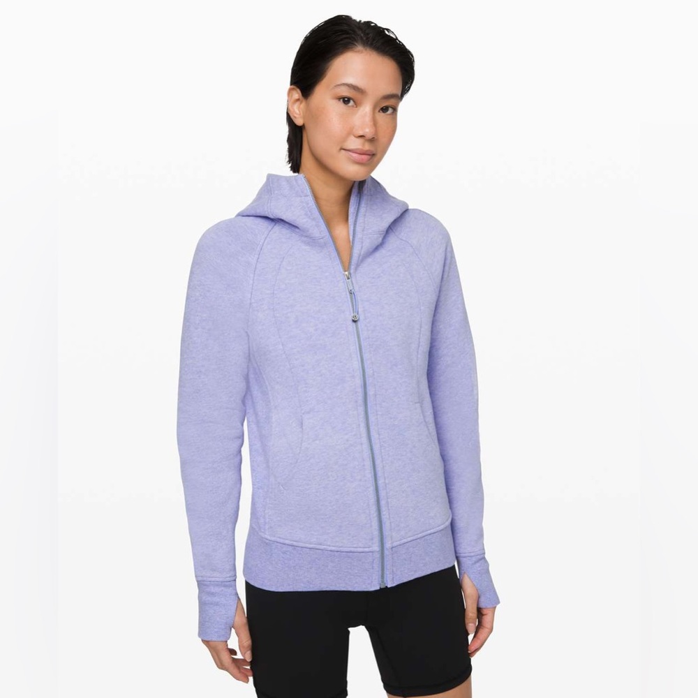lululemon scuba hoodie *light cotton fleece in heathered lavender dusk size 4
